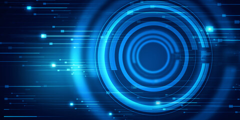 2d illustration Abstract futuristic electronic circuit technology background