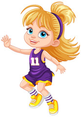 Female basketball player cartoon character