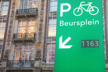 Fototapeta na wymiar Amsterdam, Netherlands, city bike parking