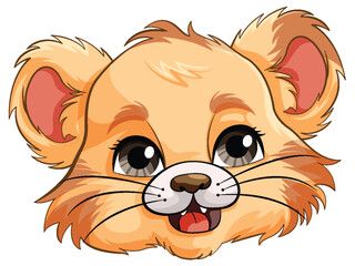 Baby Tiger Head Cartoon Character