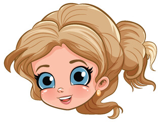 Beautiful woman face cartoon