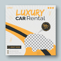 Car rental and automotive social media banner or instagram post template