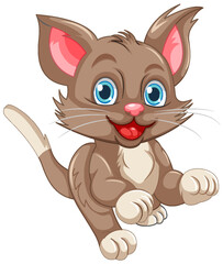 Cute brown cat cartoon character