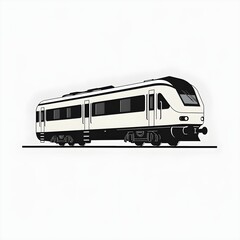 train on the white background