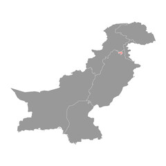 Islamabad capital territory map, federal territory of Pakistan. Vector illustration.