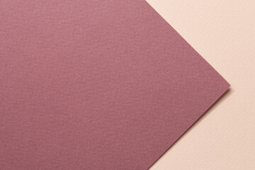 Rough kraft paper background, paper texture burgundy beige colors. Mockup with copy space for text