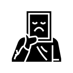sad person mood glyph icon vector. sad person mood sign. isolated symbol illustration