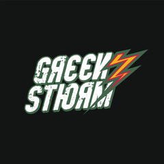 green storm vector typography text design