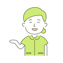 woman, nurse, medical care, simple, simple substance, human, illustration, vector, guidance, smile, receptionist, reception, person, character