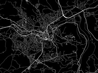 Vector road map of the city of  Bath in the United Kingdom on a black background.