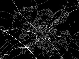 Vector road map of the city of  Canterbury in the United Kingdom on a black background.