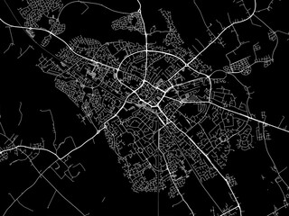 Vector road map of the city of  Aylesbury in the United Kingdom on a black background.