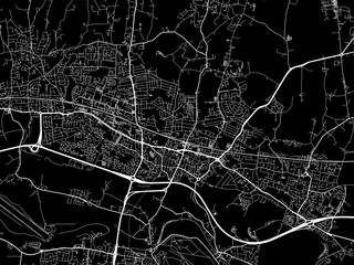 Vector road map of the city of  Slough in the United Kingdom on a black background.