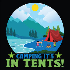 camping tshart design vector art