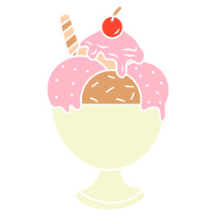 ice cream with cherry