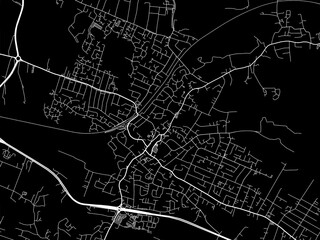 Vector road map of the city of  Rayleigh in the United Kingdom on a black background.
