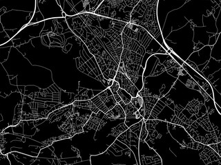 Fototapeta premium Vector road map of the city of Watford in the United Kingdom on a black background.