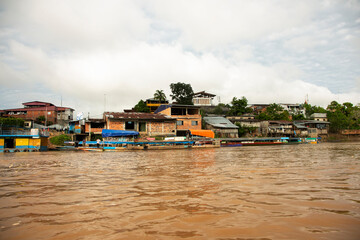 Views of the city of Yurimaguas in the Peruvian jungle from the Huallaga river.