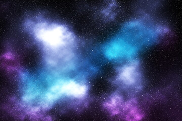 starry star with blue white mix purple nebula and galactic galaxy in wide dark universe or black cosmos space like nature cloud in night sky Interstellar for background wallpaper