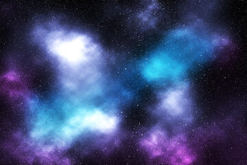 Fototapeta premium starry star with blue white mix purple nebula and galactic galaxy in wide dark universe or black cosmos space like nature cloud in night sky Interstellar for background wallpaper