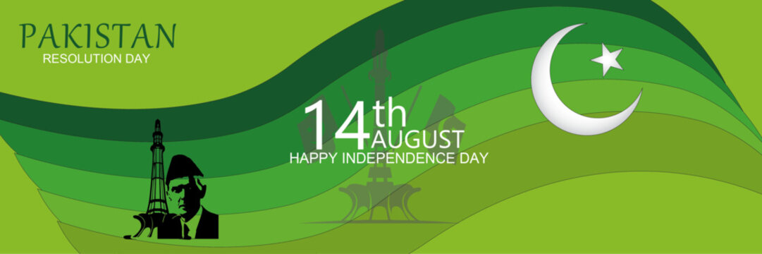 Pakistan Independence Day Vector illustration. 14 August  creative banner.