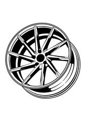 Fototapeta premium wheel of the car, vector stance wheel, lowered car wheel, Vector wheel for logo or project clothes