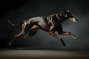 Greyhound dog jump - Powered by Adobe