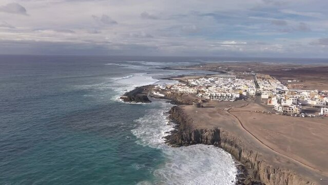 Aerial view of El Cotillo bay, fuerteventura. Canary islands
