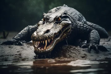 Fotobehang Crocodile wild life © AGSTRONAUT