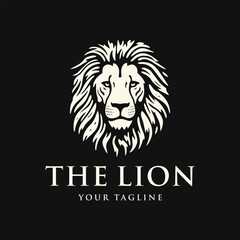 Lion head logo luxury and classic style, abstract, vintage design template vector illustration
