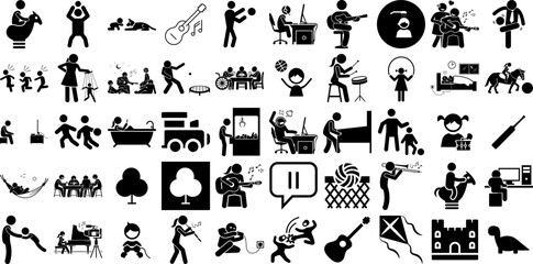 Mega Collection Of Playing Icons Collection Flat Cartoon Signs Diamond, Club, Man, Icon Buttons Isolated On Transparent Background