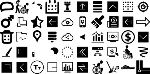 Big Collection Of Stroke Icons Pack Linear Drawing Silhouettes Symbol, Icon, Speaker, Thin Pictogram For Computer And Mobile
