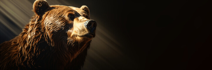 brown bear powerful pose, generative ai