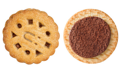 Cookie sandwich on isolated white background.