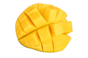 Mango cut on an isolated white background.