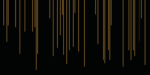 Abstract background with lines. Golden lines on black paper. Line wavy abstract vector background