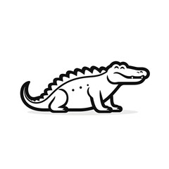 Alligator Logo: Sleek Outline Design on Clean White Background