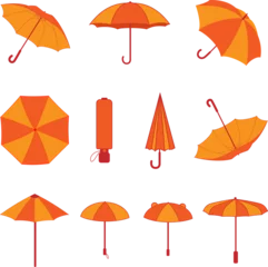 Fotobehang set of umbrellas vector, Collection of 11 vector umbrellas © Pooja