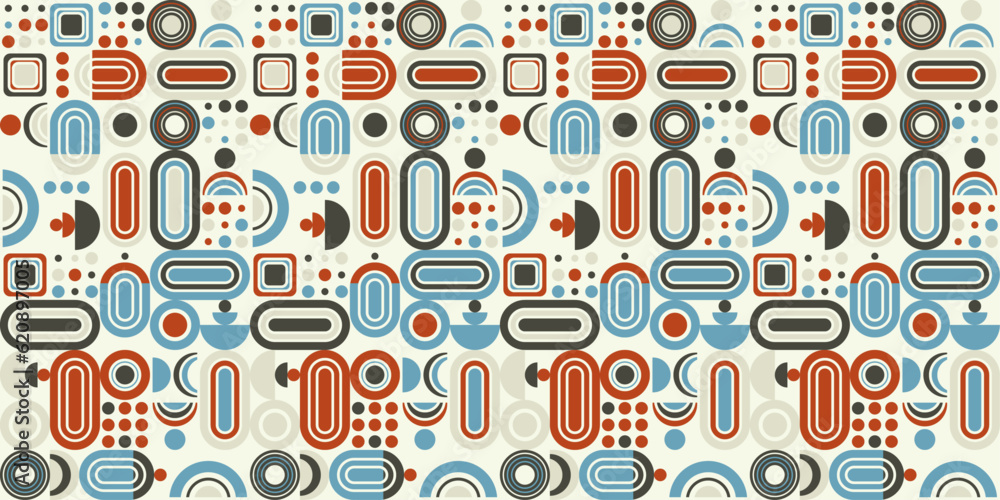 Fototapete Flat geometric modern style seamless pattern that make up an abstract background pattern for packaging, wallpaper, surfaces, print, design. Flat and stylish modern pattern.