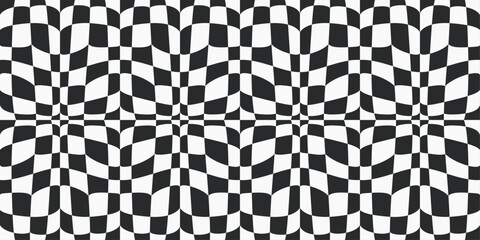 Checkerboard convex pattern, seamless and vector. For packaging, wallpaper, surfaces, print, design. Chess like a racing flag.