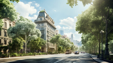 Naklejka premium City Drawing, Modern City Architectural design