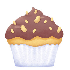 Chocolate Coated Muffin with Peanuts