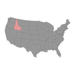 Idaho state map. Vector illustration.