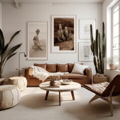 scandinavian interior style living room home interior design concept daylight,image ai generate
