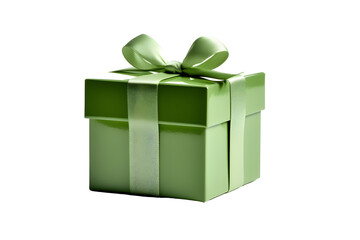 Obraz premium green box with ribbon bow