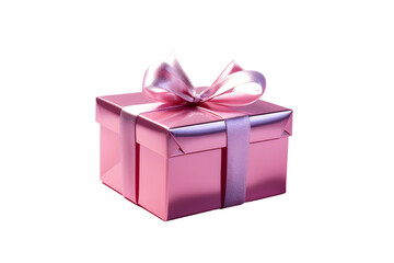 Obraz premium pink gift box with ribbon bow
