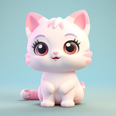 cat cute cartoon illustration with adorable expression isolated