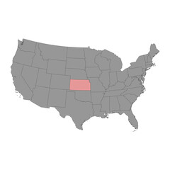Kansas state map. Vector illustration.
