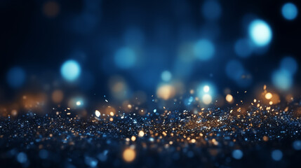 Abstract background, Dark blue and glow particle