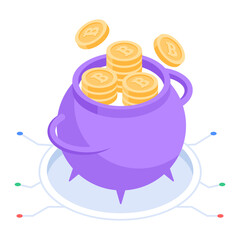 Bundle of Cryptocurrency Isometric Icons 

